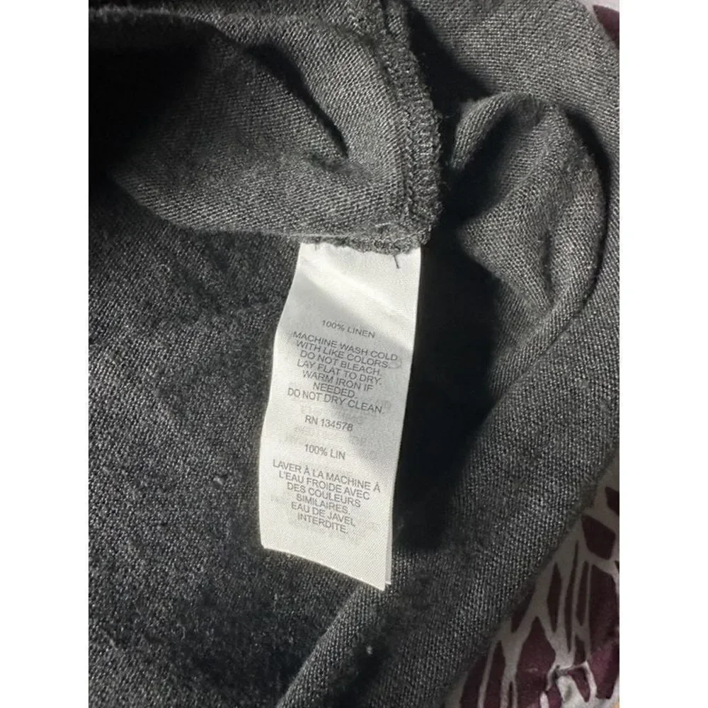 Vineyard Vines Black 100% Linen V-Neck Tee Oversized XS